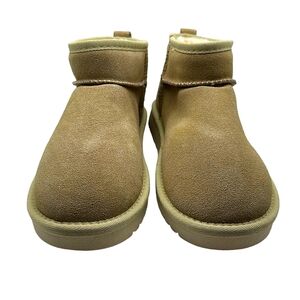 Cushionaire Women Memory Foam Slip On Faux Fur Ankle Snow Boots Brown Size 7M